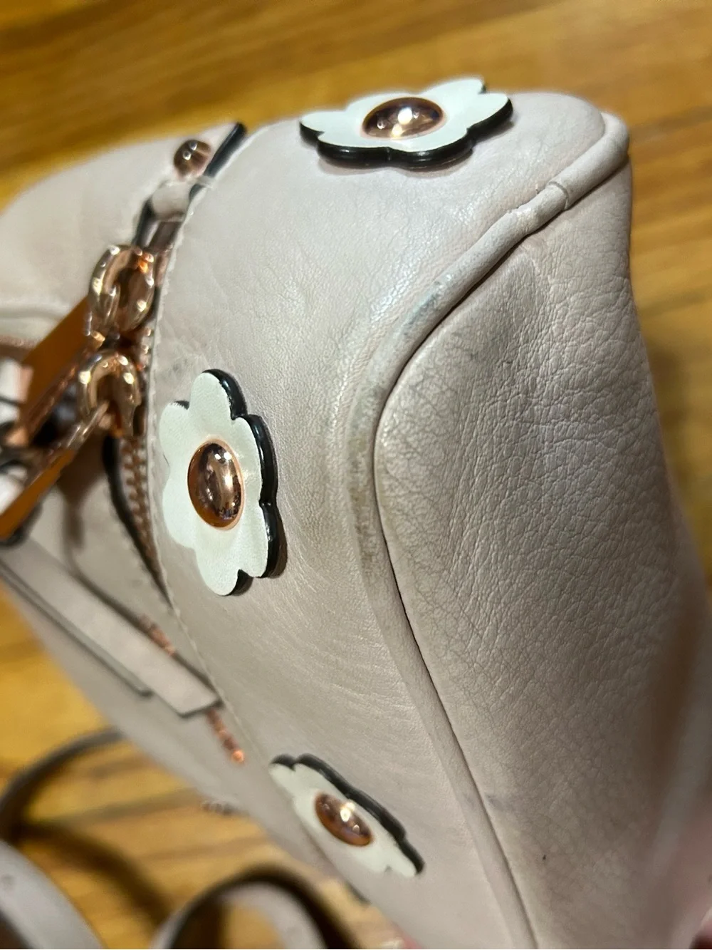 Michael Kors Light Pink Floral Mini Backpack Purse with Detachable Straps